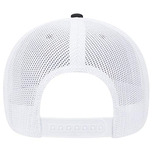 OTTO 6 Panel Low Profile Contrast Vertical Mesh Back Cap - color: Blk/Blk/Wht