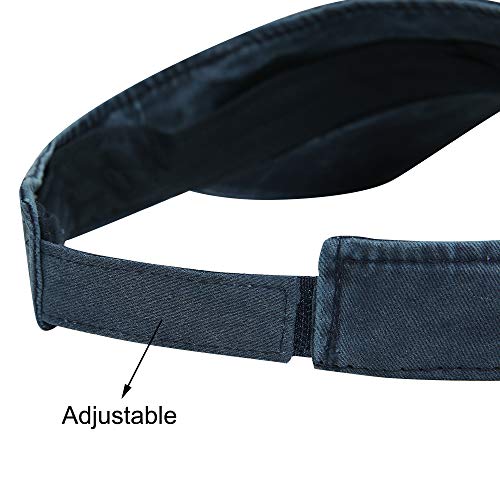 Sport Sun Visor Hats Cotton Ball Caps Empty Top Baseball Sun Cap for Men Women - color: Navy