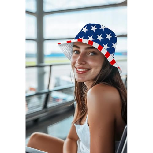 Bucket Hat for Men Women Funny Holiday Fishing Hat Cute Fisherman Cap - color: Flag01