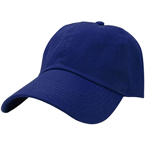 Falari Classic Baseball Cap Dad Hat 100% Cotton Soft Adjustable Size - color: Royal