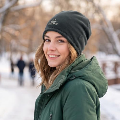 2 Pack Lvaiz Fleece Lined Winter Beanie for Men Women Reversible Skull Cap - color: 2pack(black+khaki)