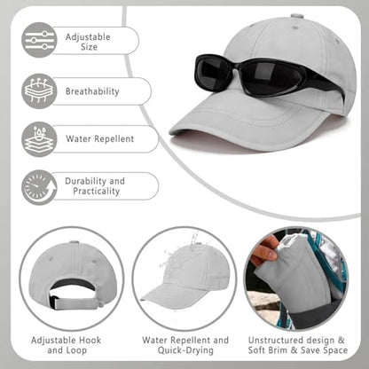 ZOORON Soft Brim Baseball Cap Low Profile Unstructured Dad Hat, Adjustable Washer Friendly Sport Hats for Golf Running - color: 1pack-light Gray