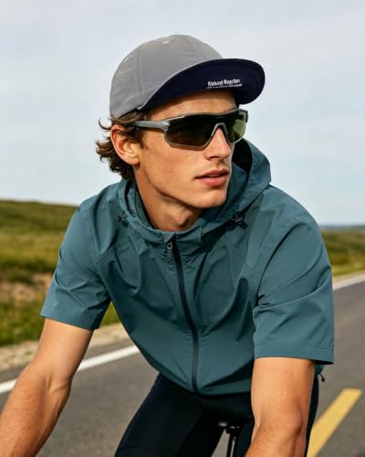 CLAPE Color-Block Short Brim Cap, Quick Dry Lightweight Outdoor Hat - color: Bs26sb08-lightgray&navy