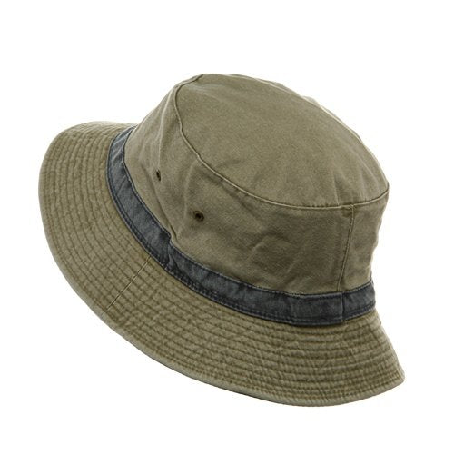 MG Reversible Washed Bucket Hat-Khaki Navy W13S43F (XL-2XL)