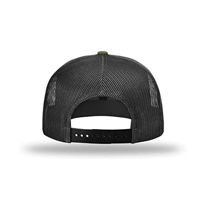 Richardson 511 Wool Blend Flatbill Trucker Snapback Adjustable Cap - color: Loden/Black