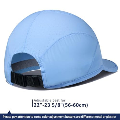 GADIEMKENSD Stretch Running Hat with Soft Brim, Quick Dry, Unstructured, Unisex-Adult - color: Sky Blue