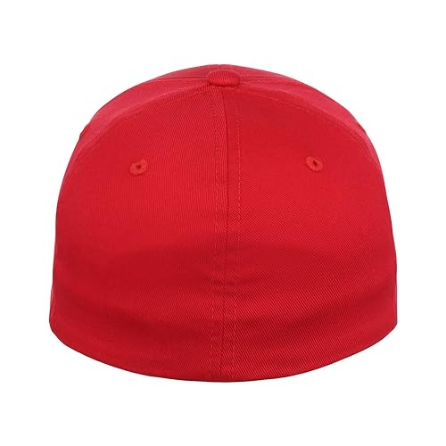 Lids Blank All Star Classic Structured Stretch Fitted Baseball Cap – Curved Bill Hat for Men and Women - color: Red, size: Small-Medium