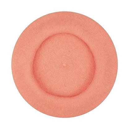 Gllutt Women Wool Beret Hat French Style Solid Color - color: Salmon Pink