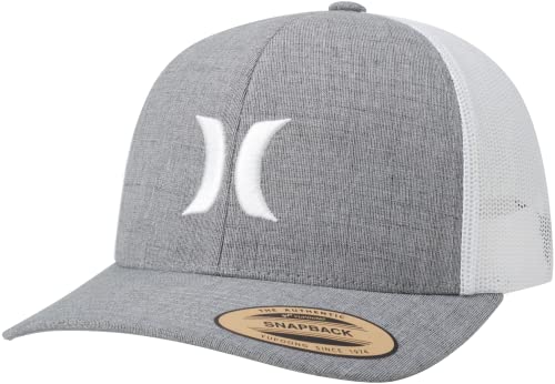 Hurley Mens Cap Del Mar Mesh Panel Trucker Hat with Snap Back - color: Cool Grey Heather