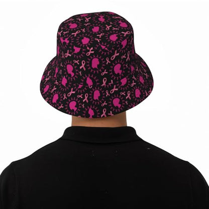 Bucket Hat for Men Women Packable Sun Hats Fisherman Outdoor Summer Travel Hiking Beach Caps - color: Breast Cancer