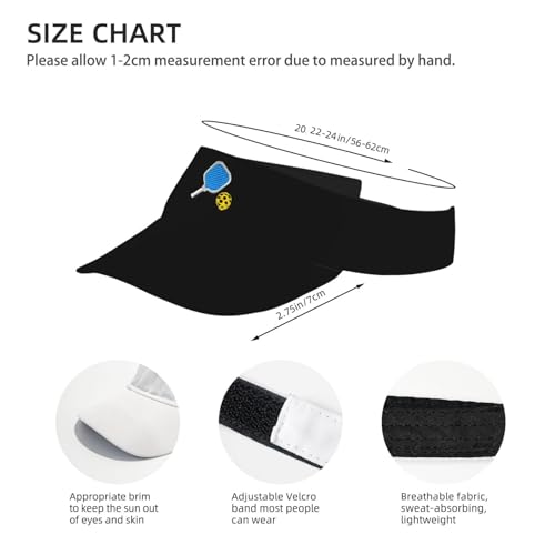 Embroidered Pickleball Visor Men Women,Gifts for Pickleball Lovers - color: Black, style: Pickleball