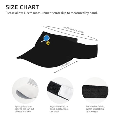 Embroidered Pickleball Visor Men Women,Gifts for Pickleball Lovers - color: Black, style: Pickleball