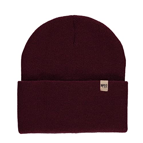 100% Merino Wool - Midweight Everyday Knit Cuff Beanie - Warm Winter Hat - color: Burgundy