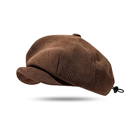 Croogo Baker Boy Newsboy Cap Beret Hats Adjustable Cabbie Apple Hat for Men - color: Bl45-brown