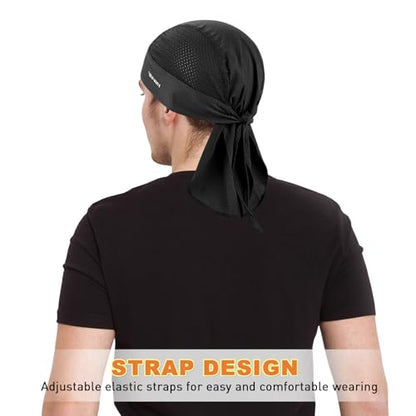 YANIKY Bandanas Skull Caps for Men, Women Skull Cap Helmet Liner Dew Rags - color: Black