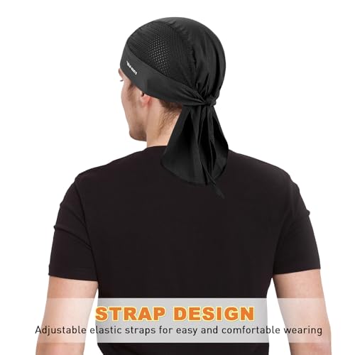 YANIKY Bandanas Skull Caps for Men, Women Skull Cap Helmet Liner Dew Rags - color: Black+white+grey
