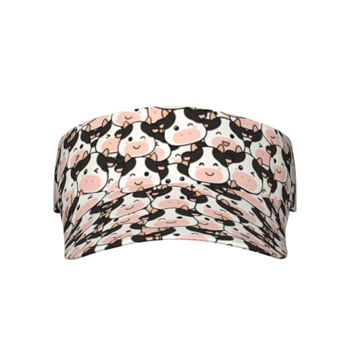 Adjustable Sun Visor Hats, Lightweight Open-Top Sports Visors - color: Cow