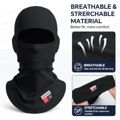 Fullsheild FR Balaclava CAT2 7oz Flame-Retardant Cotton Face Mask, NFPA2112 - color: Black