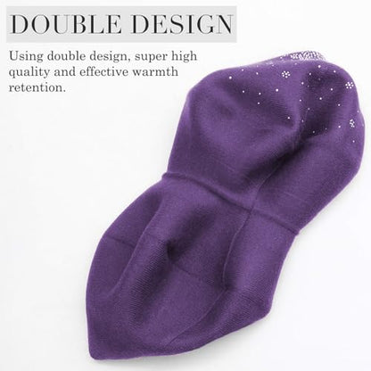 Sumolux Women Beret Hat French Beret Beanie Cap Classic Solid Color - color: Purple, size: One Size
