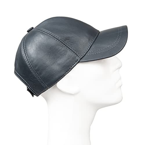 Genuine Leather Unisex Baseball Cap - color: Dark Gray