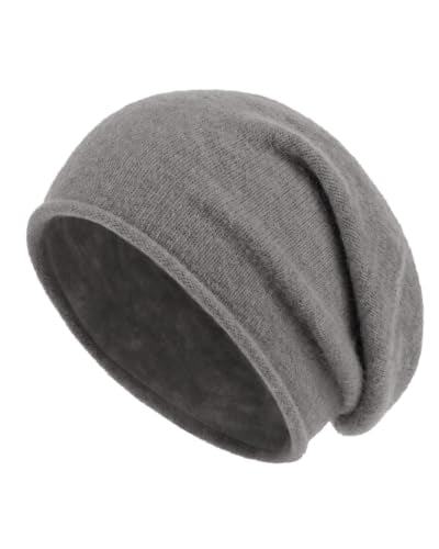 Zylioo XXL Slouchy Beanie for Big Heads Women,Lightweight Stretch Knit Hat - color: Gray