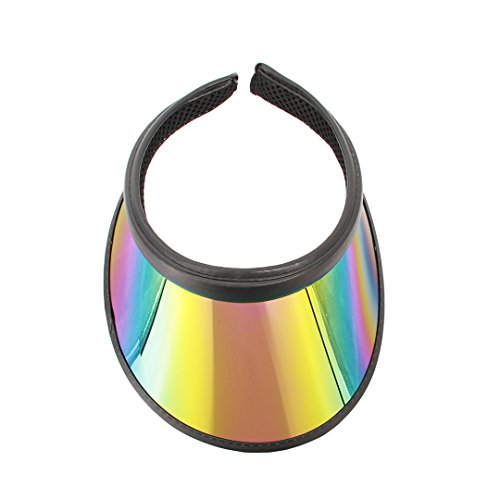 Surkat Women Sun Visors Hologram Wide Brim Thicker Sweatband UV Protective Sportswear Visors Sunhat - color: Black