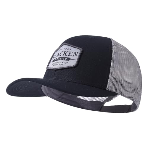 Breathable Snapback Trucker Hats Summer Baseball Caps Adjustable Outdoor Mesh Snap Back Hats for Daily Use - color: Mg-hswmbs2518-black