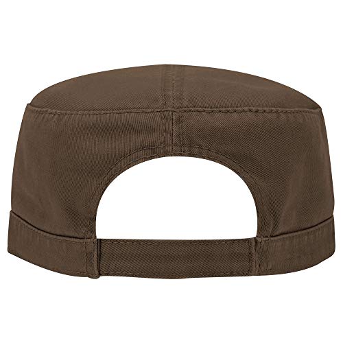 OTTO Superior Garment Washed Cotton Twill Military Cap - color: Dk. Brown