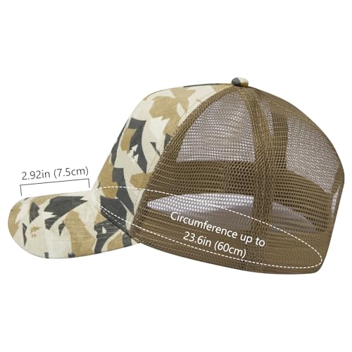 Suede Curved Brim Trucker Cap Adjustable Snapback Hat Mesh Back Breathable for Men Women 2 Pack SH03 - color: Pack of 2, Bleached Sand & Mountain Camo