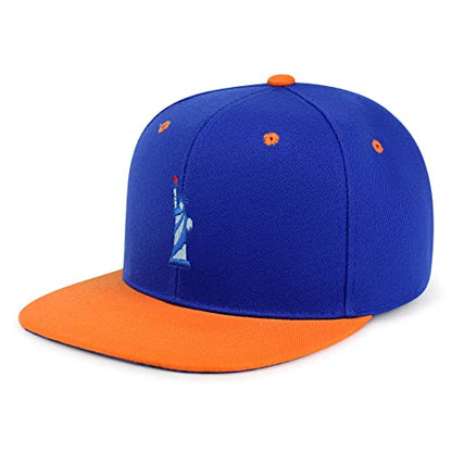 Liberty Statue Hip-Hop Snapback Hat Embroidered Baseball Cap New York - color: 26. Blue/Orange