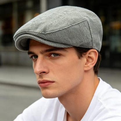 Idopy Men`s Classic Adjustable Ivy Irish Newsboy Golf Cap Hat - color: 267 Grey