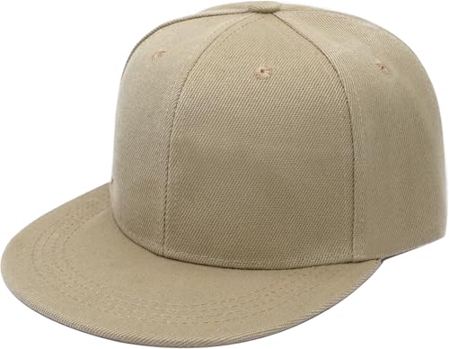 Snapback Hat Flat Bill Visor Hats Adjustable Hip Hop Baseball Cap for Women Men - color: Beige