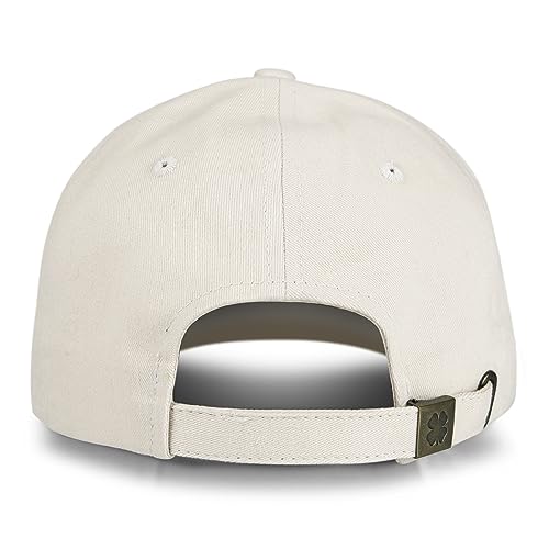 Lucky Brand Classic Cotton Adjustable | Dad Hat | Baseball Cap | Golf | Fishing | Low Profile | 5 Panel Design - color: Blue Jeans Co - Cream