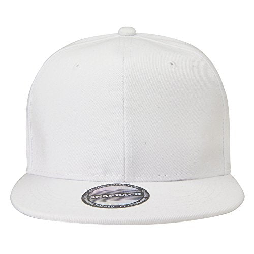 Falari Wholesale 12 Pack Snapback Hat Cap Hip Hop Style Flat Bill Blank Solid Color Adjustable Size - color: 12-pack White