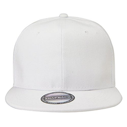 Falari Wholesale 12 Pack Snapback Hat Cap Hip Hop Style Flat Bill Blank Solid Color Adjustable Size - color: 12-pack White