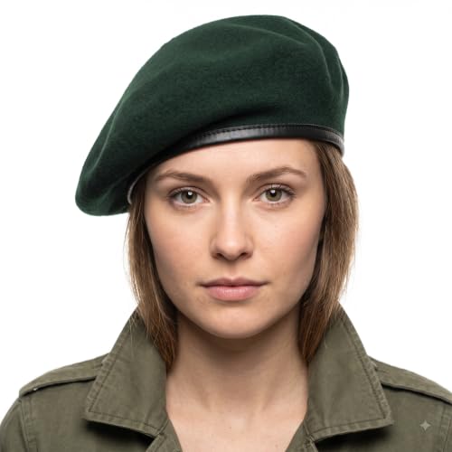 SILAK Iconic Parisian Beret – Army Style Cap, Che Guevara Inspired Fashion, Woolen French Beret Hat for Men and Women - color: Green