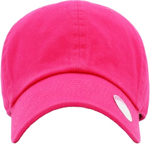 KBETHOS® Classic Washed Cotton Baseball Cap - color: Hot Pink