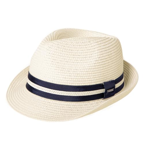 Comhats Oversize XXL Men Summer Straw Fedora Sun Hat Panama Derby Packable - color: 92551_white, size: XX-Large