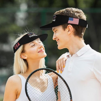 United States 250th Anniversary Hat USA Est 1776 America Patriotic Visor Cap Adjustable Sun Hat for Women Men Sports Beach - color: Black4