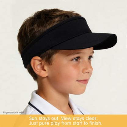 WILLPORT Kids Adjustable Cotton Visor Sun Hat,6-12Y - color: Black