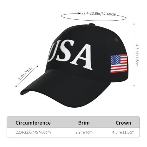 American Flag Baseball Caps Embroiderred USA Flag Patriotic Dad Hat Adjustable Trucker Hats for Men Women - color: Usa Flag Black 4