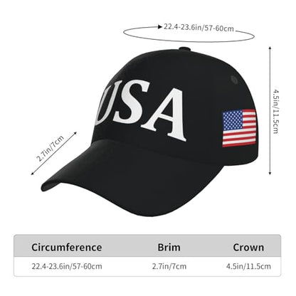 American Flag Baseball Caps Embroiderred USA Flag Patriotic Dad Hat Adjustable Trucker Hats for Men Women - color: Usa Flag Black 4