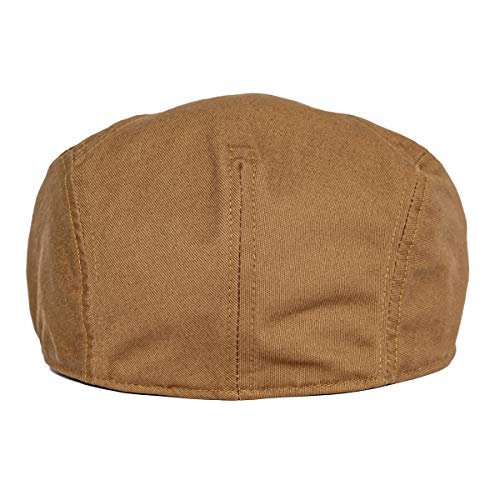 BOTVELA Men Cotton Twill Newsboy Flat Hat Fitted Cap - color: Brown, size: 7 7/8