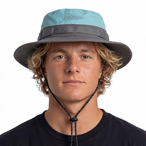 Color-Blocked Fisherman Style Sun Hat for Outdoor Camping, Surfing & Vacations - Wide Brim, UV Protective, Anti-Slip - color: B_mint Blue