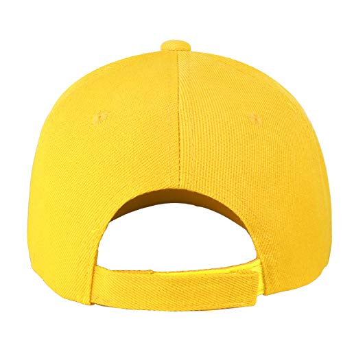 Falari Wholesale Bulk Lot 12-Pack Baseball Cap Adjustable Size Plain Blank Solid Color - color: Yellow