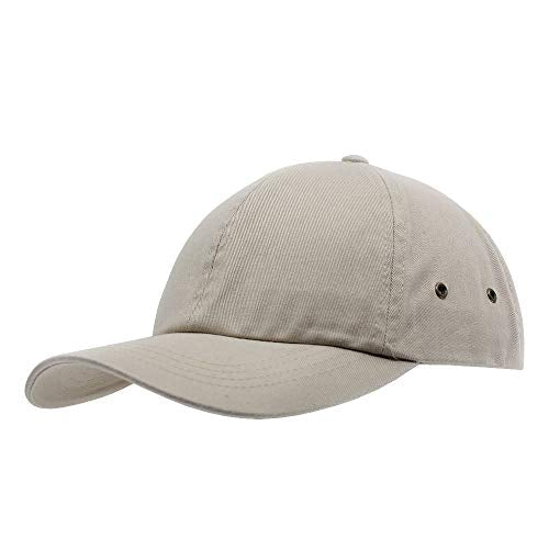 The Vintage Year Washed Cotton Low Profile Dad Hat, 6 Panel Soft Crown Baseball Cap, Brass Buckle, One Size Fits Most - color: Classic Dk.khaki