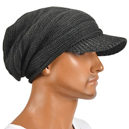 VECRY Men's Oversize Slouch Beanie Slouchy Skullcap Large Baggy Hat - color: Visor-dgrey