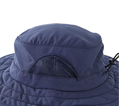 Connectyle Kids Sun Hat for Boys Girls Wide Brim Bucket Hat UPF 50+ Sun Protection Hat Breathable Summer Beach Hat - color: Navy