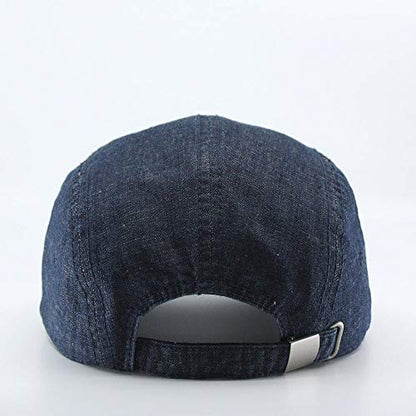 Washed Cotton Twill Five Panel Adjustable Camper Caps - color: Denim Navy