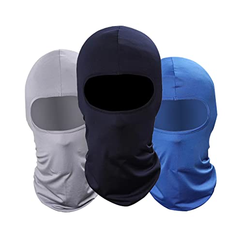 Pack of 3 Ski Mask Bandana Face Hat for Outdoor Airsoft Motorcycle Hood Helmet Balaclavas Headwear - color: Blue
